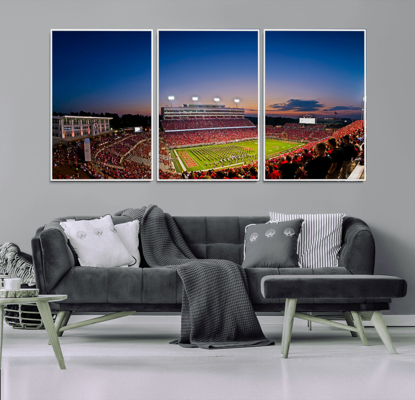 76202-MGV-CV-36X24-Wolfpack Football Team Wall Art Print - Raleigh Carter-Finley Stadium Wall Art Canvas Print