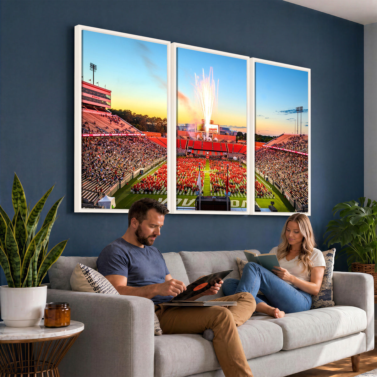 18017-MGV-CV-36X24 - North Carolina State University Canvas Print, Wolfpack Football Team Print
