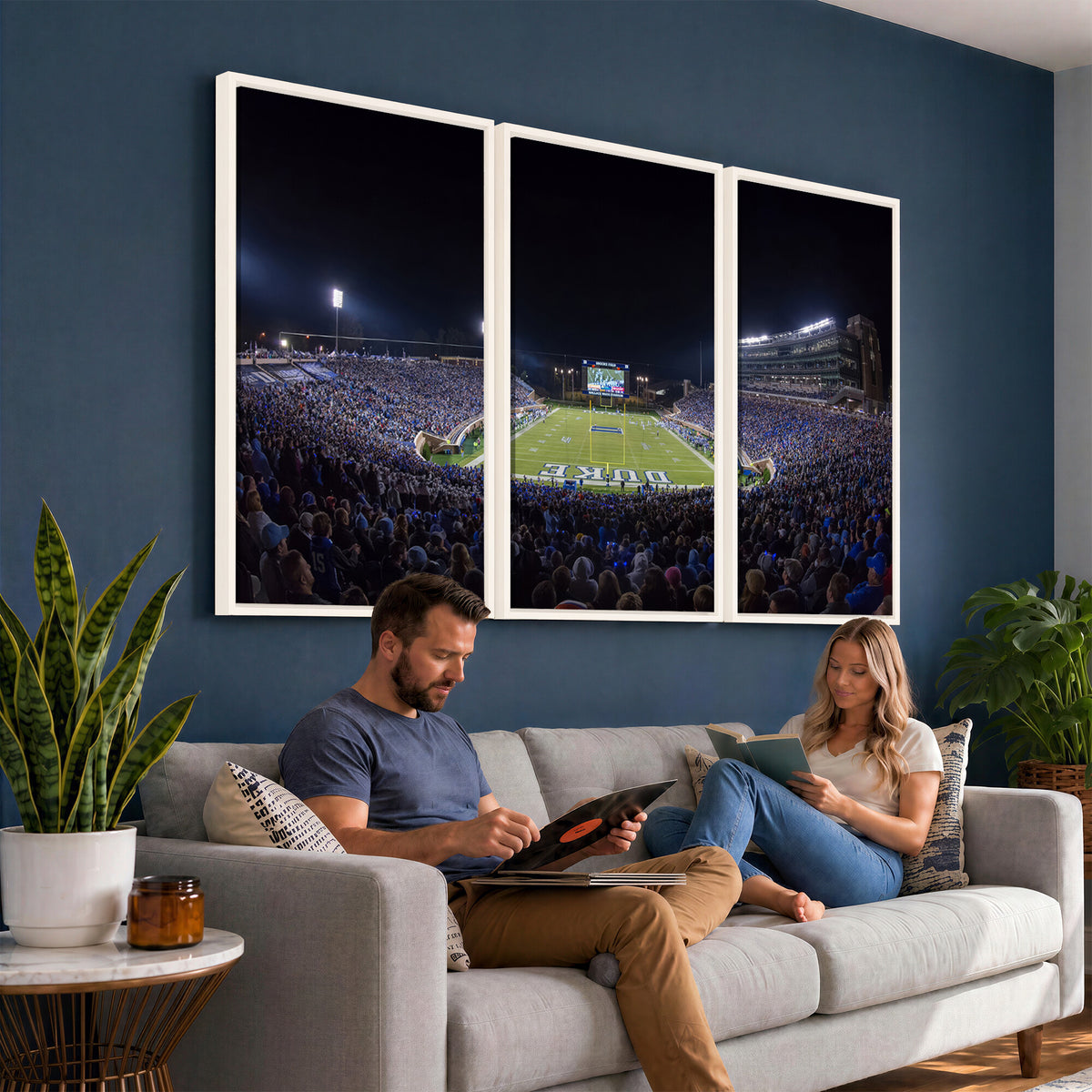 21070-MGV-CV-36X24 - Duke University Blue Devils Football Team Print - Durham Wallace Wade Stadium Wall Art Canvas Print