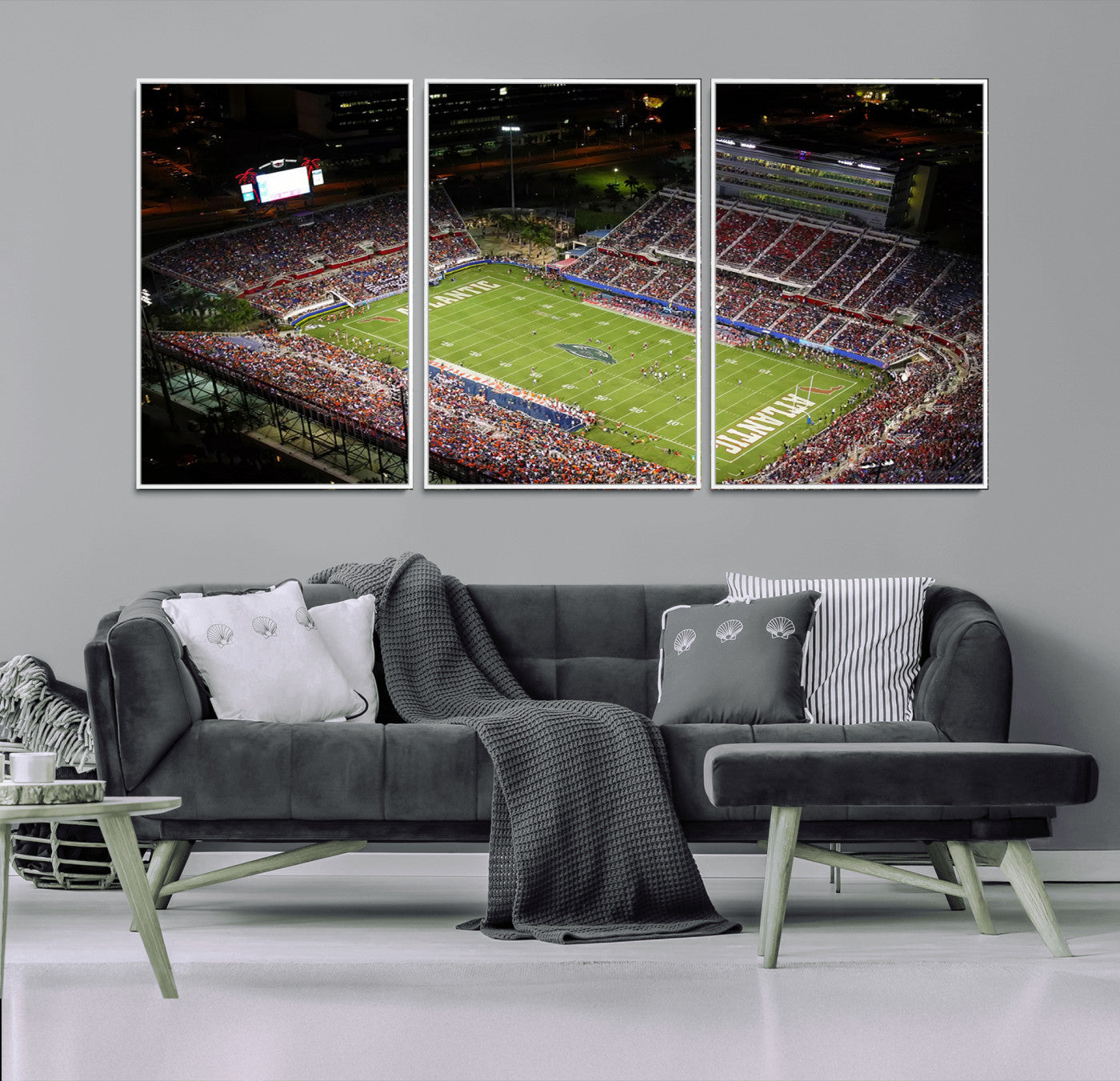 MGV-FC-60X30-3P - Florida Atlantic University Owls Canvas Print, Football Team Print - Boca Raton FAU Stadium Wall Art