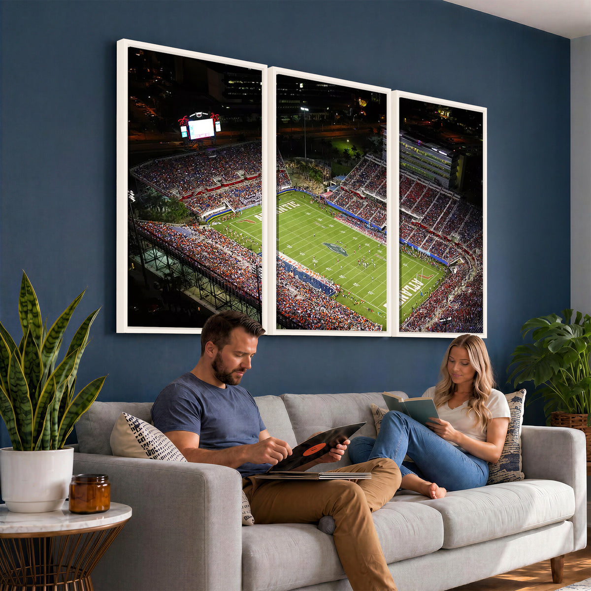 12682-MGV-CV-36X24 - Florida Atlantic University Owls Canvas Print, Football Team Print - Boca Raton FAU Stadium Wall Art