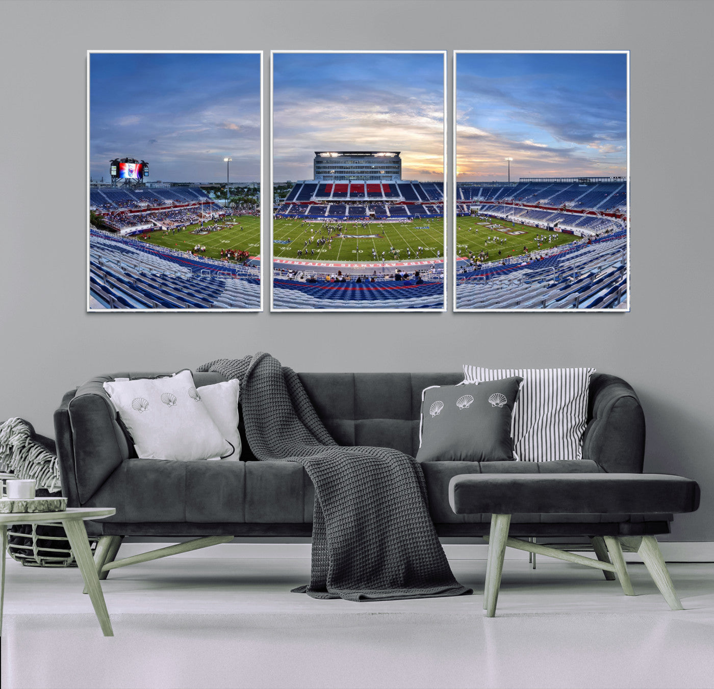 MGV-FC-60X30-3P - Florida Atlantic University Owls Football Team Print - Boca Raton FAU Stadium Wall Art Canvas Print