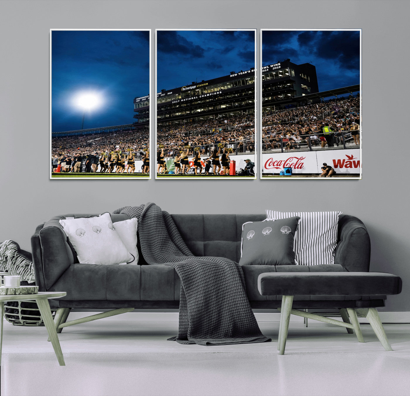MGV-FC-60X30-3P - UCF Knights Football Team Print - Orlando FBC Mortgage Stadium Wall Art Canvas Print