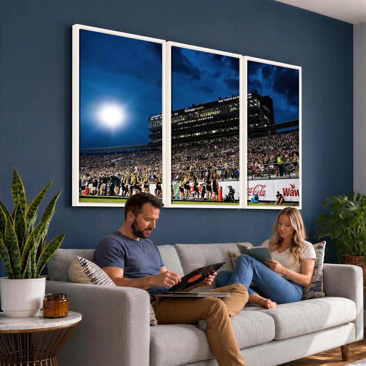 40217-MGV-CV-36X24 - UCF Knights Football Team Print - Orlando FBC Mortgage Stadium Wall Art Canvas Print