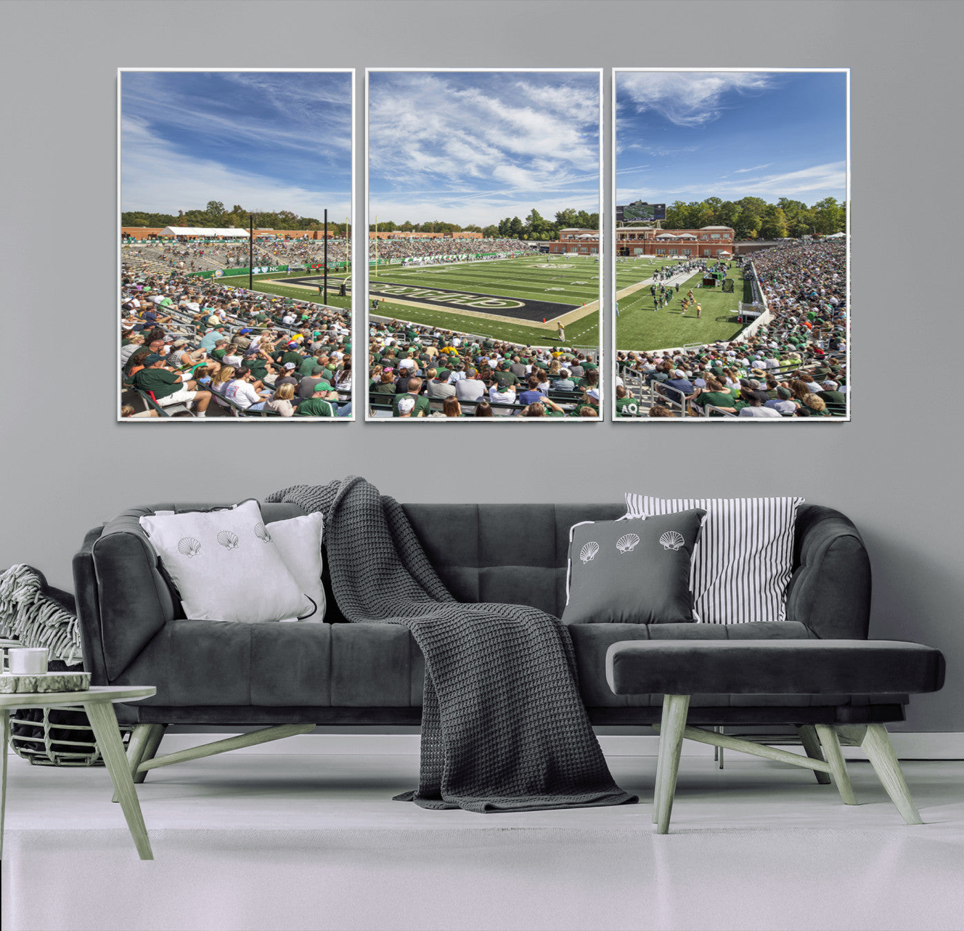 MGV-FC-60X30-3P - University of Charlotte 49ers Football Team Print - Charlotte Jerry Richardson Stadium Canvas Print
