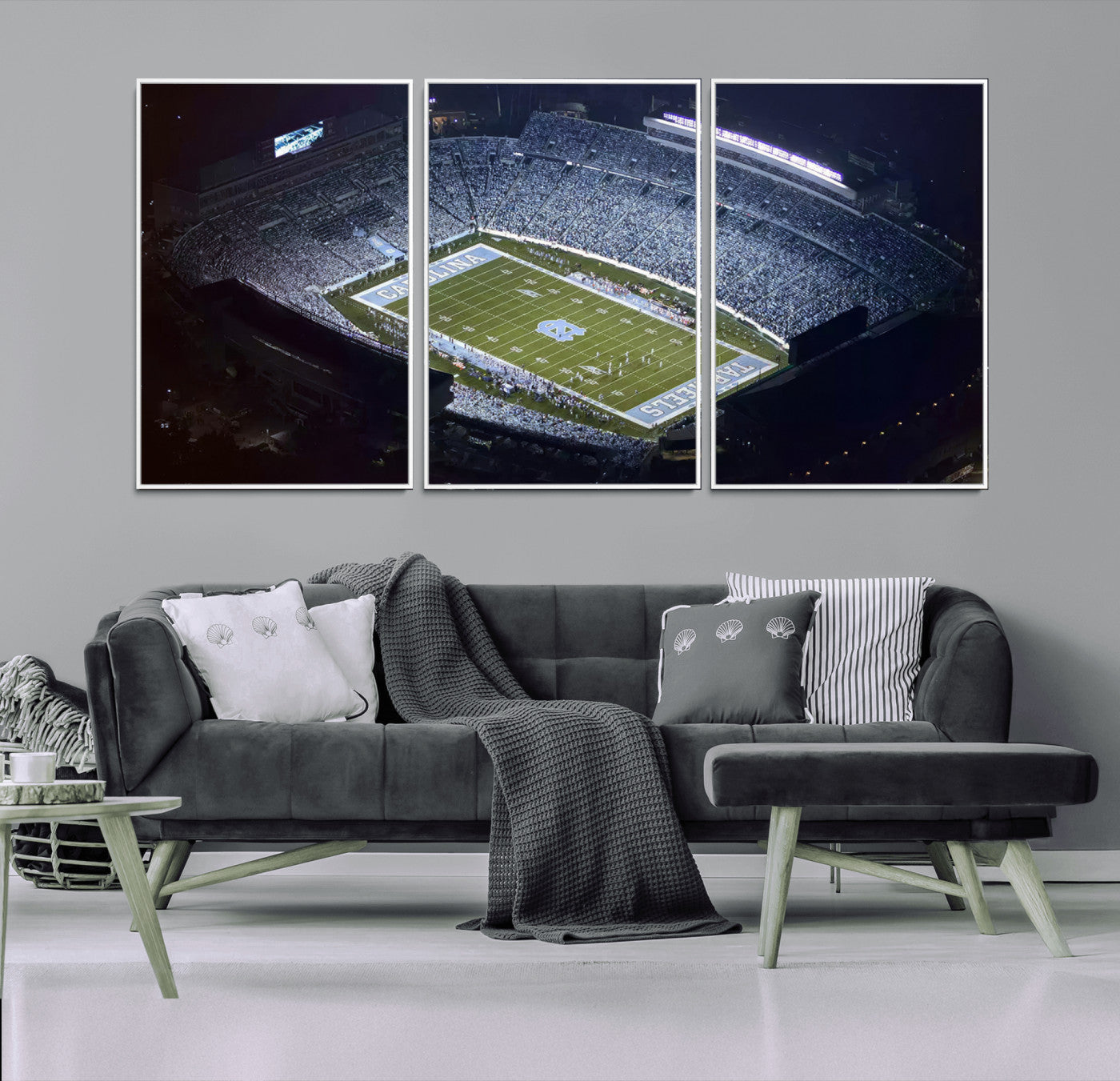 88375-MGV-CV-36X24-University of North Carolina Tar Heels Football Team Print - Chapel Hill Kenan Memorial Stadium