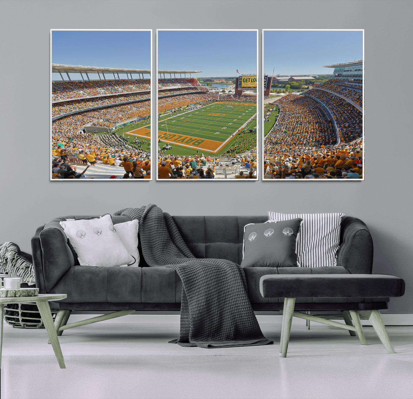 MGV-FC-60X30-3P - Baylor University Bears Football Team Print - Waco McLane Stadium Wall Art Canvas Print