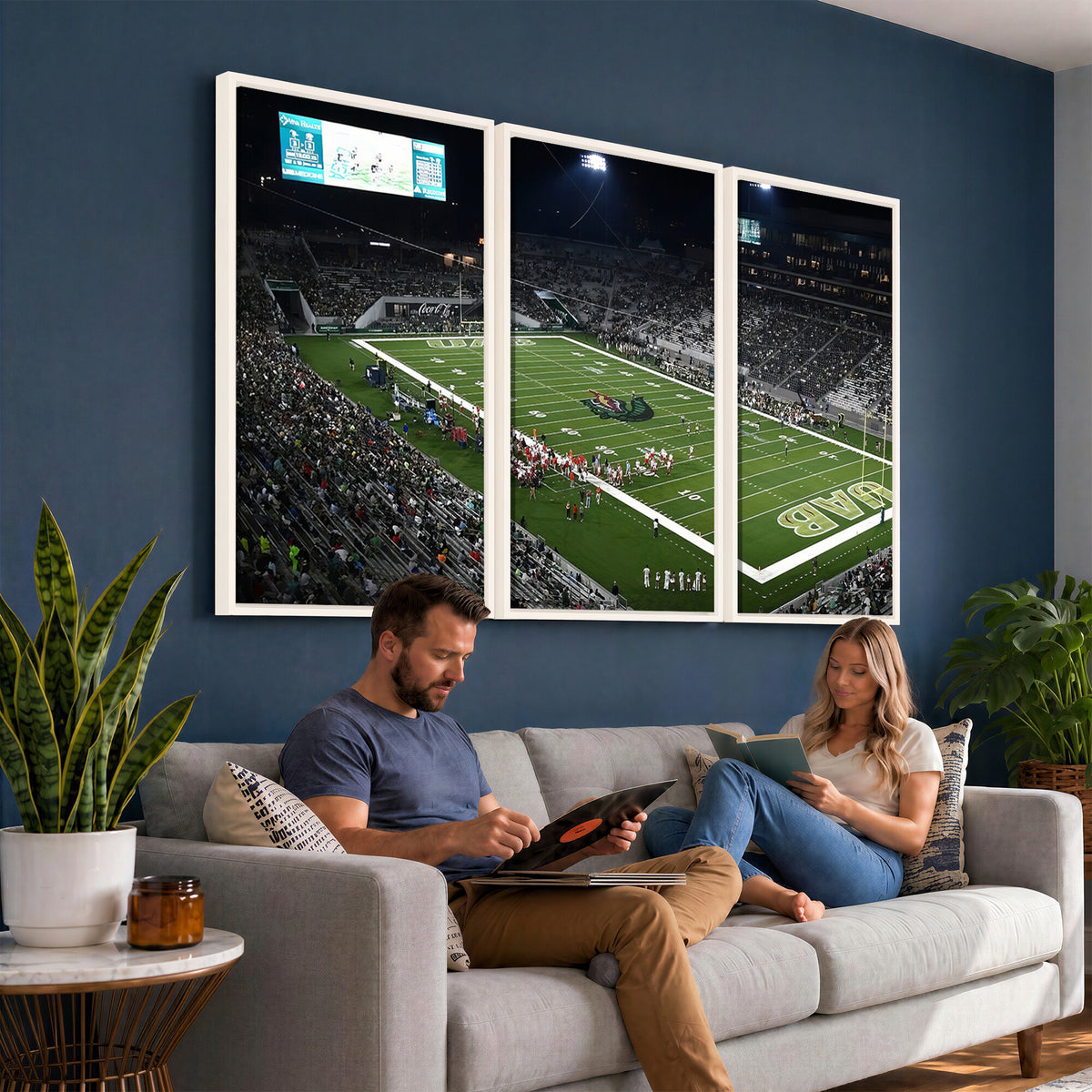81740-MGV-CV-36X24 - UAB Blazers Football Team Print - Birmingham Protective Stadium Wall Art Canvas Print
