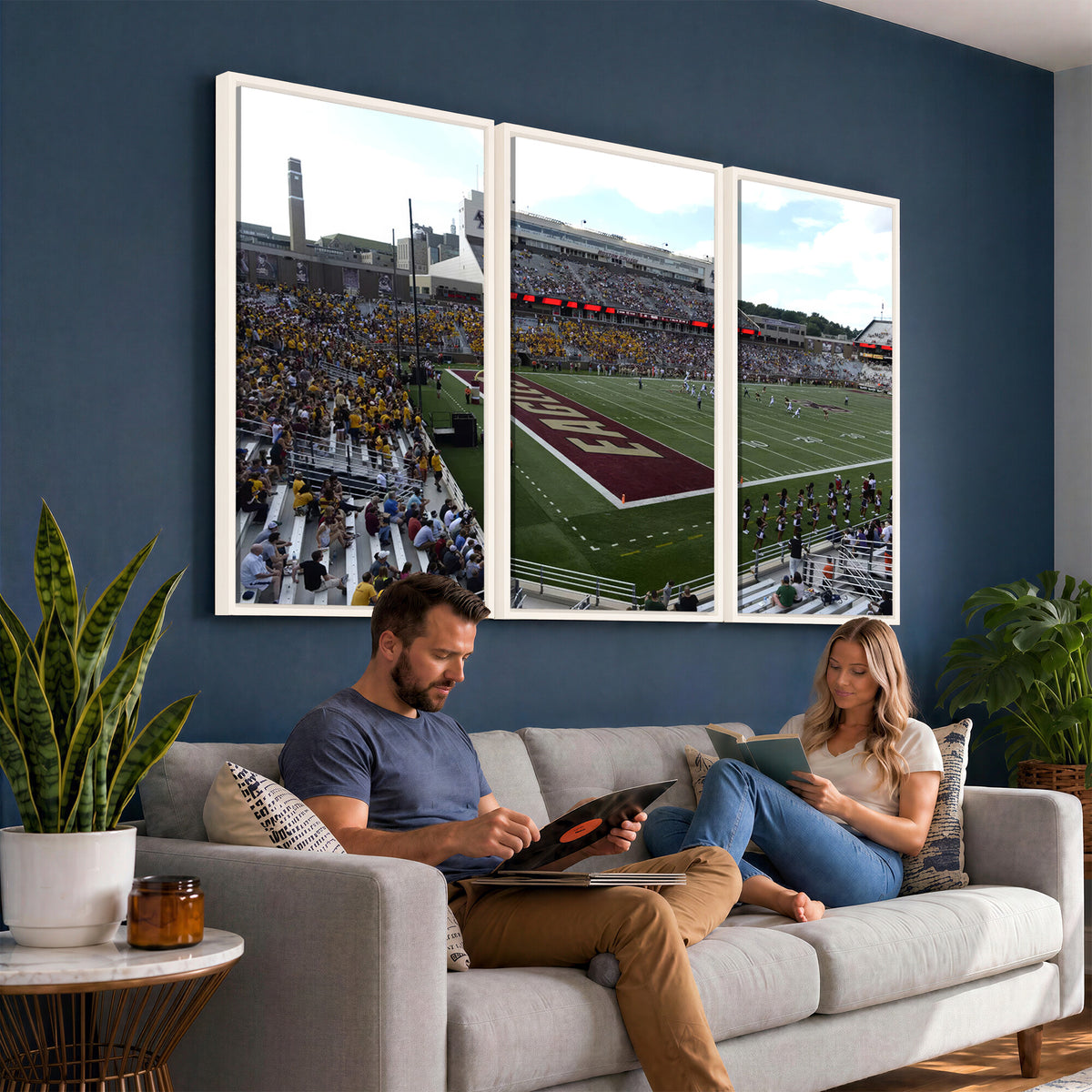 61503-MGV-CV-36X24 - Boston College Eagles Football Team Print - Boston Alumni Stadium Wall Art Canvas Print