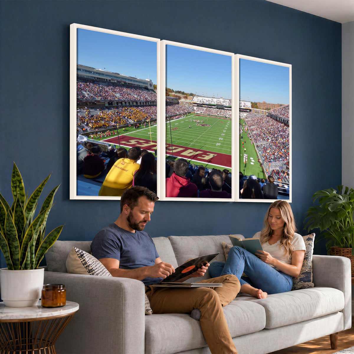 78117-MGV-CV-36X24 - Boston College Eagles Football Team Print - Boston Alumni Stadium Wall Art Canvas Print
