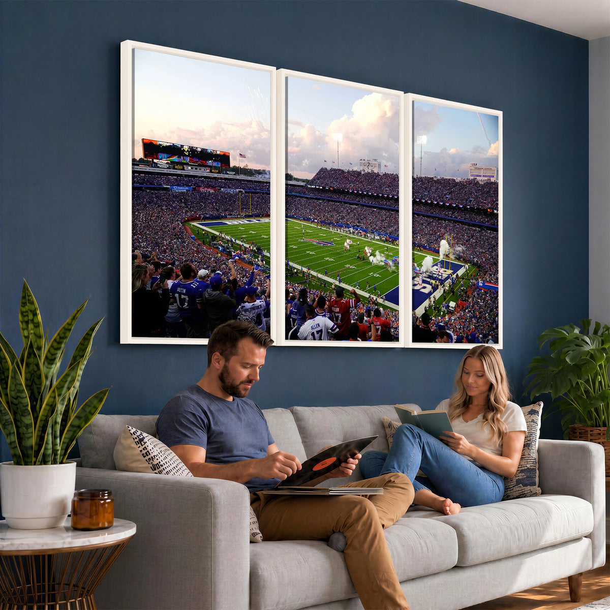 64066-MGV-CV-36X24 - Buffalo Bills Football Team Print - Buffalo Highmark Stadium Wall Art Canvas Print