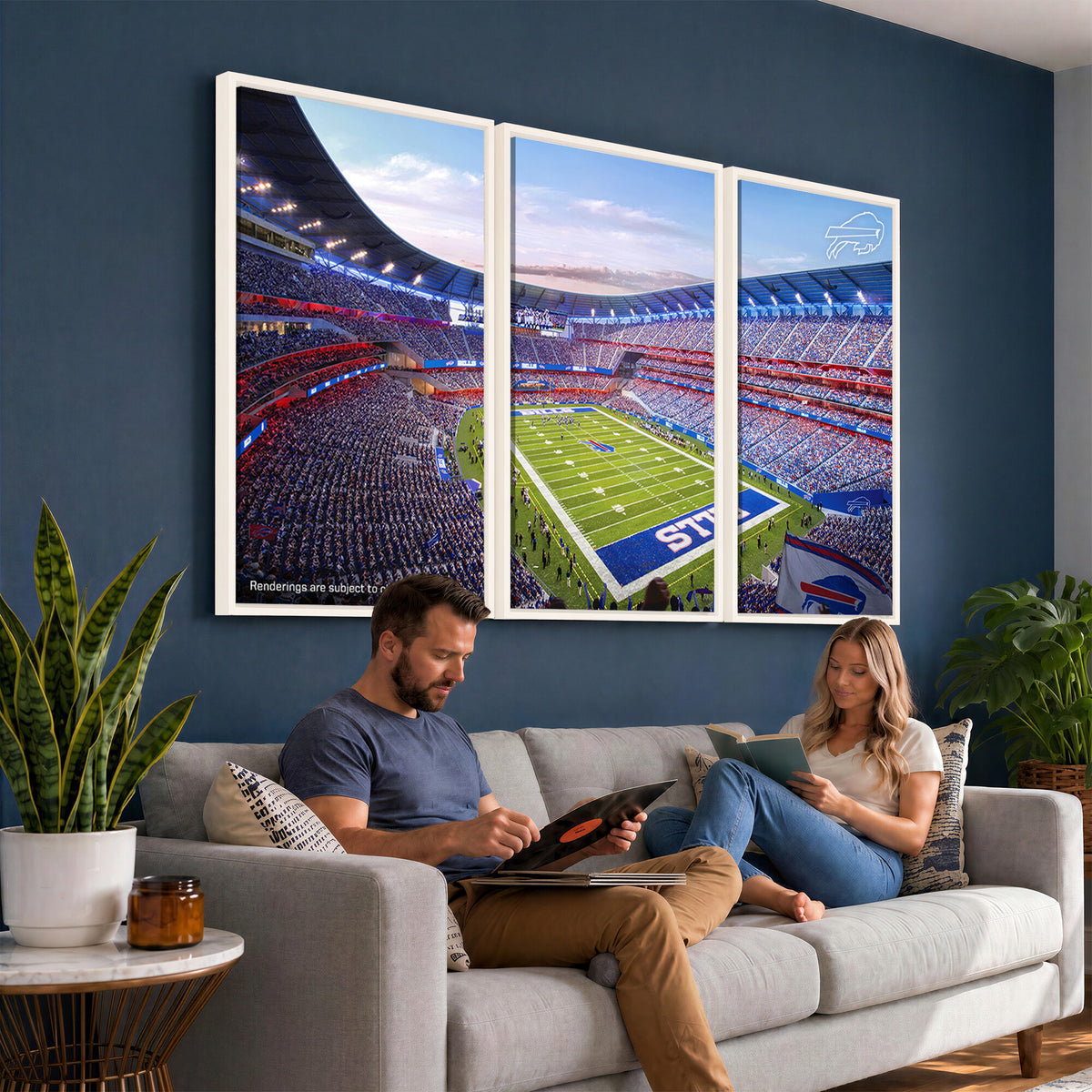 57873-MGV-CV-36X24 - Buffalo Bills Football Team Print Canvas - Buffalo Highmark Stadium Wall Art Canvas Print