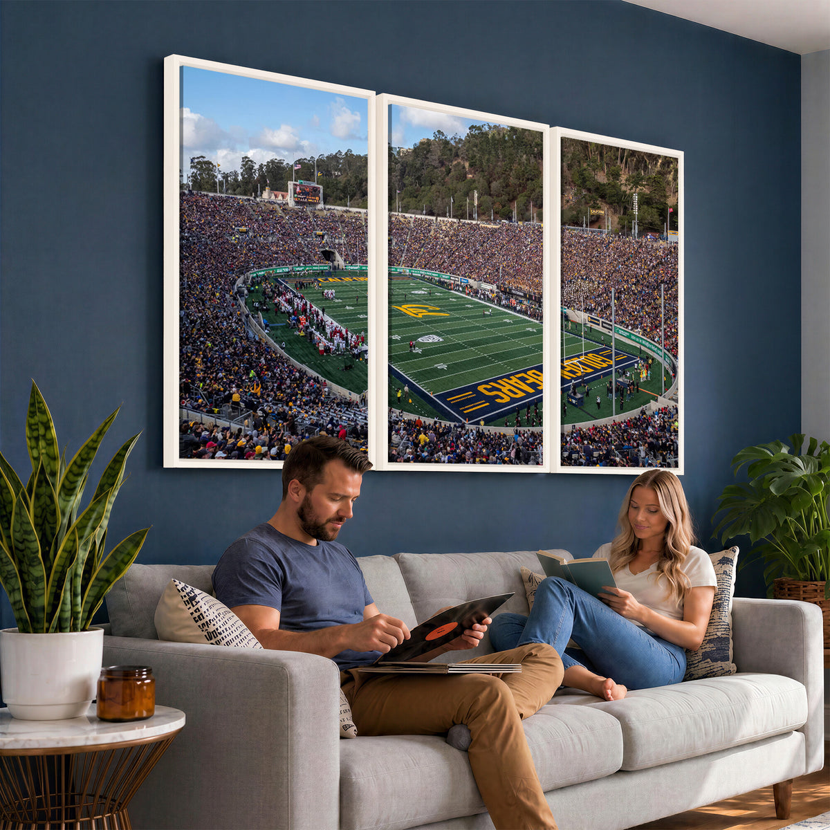 38054-MGV-CV-36X24 - University of California Golden Bears Football Team Print - Berkeley California Memorial Stadium Art