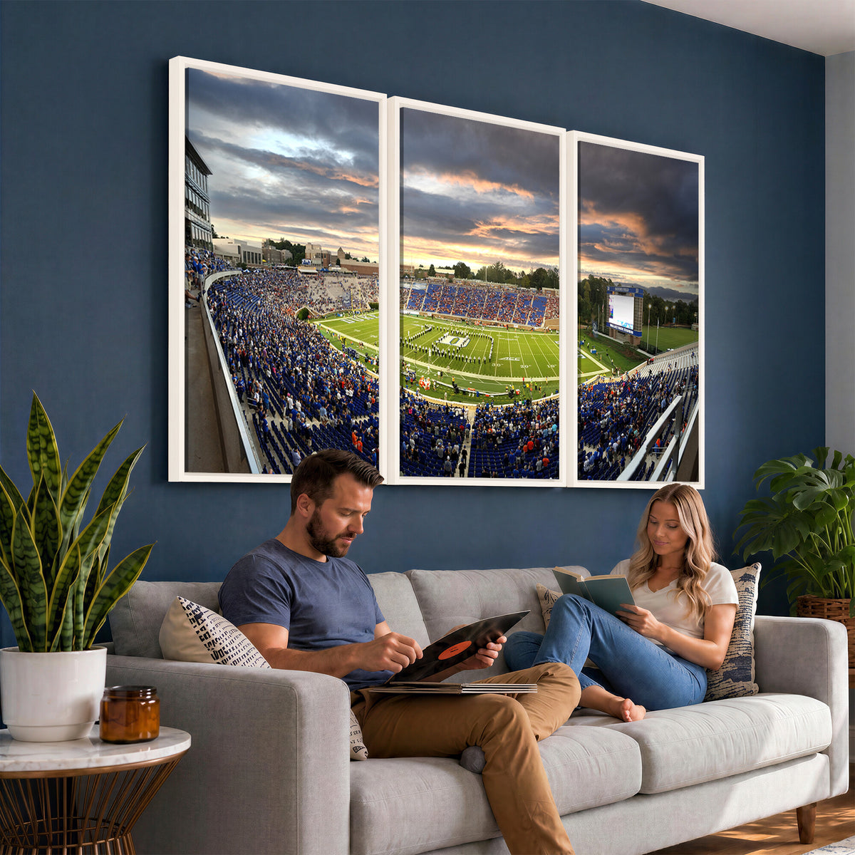 60433-MGV-CV-36X24 - Duke University Blue Devils Football Team Print, Durham