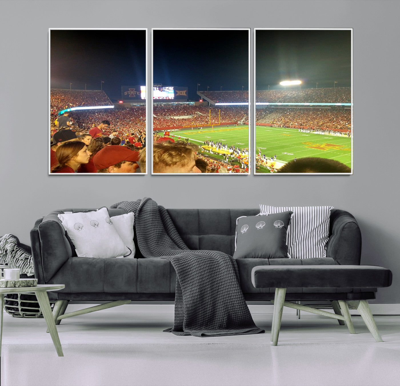 94319-MGV-CV-36X24-Iowa State University Cyclones Art Print, Football Team Print - Jack Trice Stadium Ames Wall Art