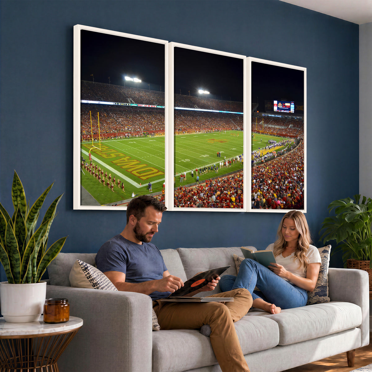 27211-MGV-CV-36X24 - Iowa State University Cyclones Football Team Print, Ames, Extra Large Game Room Wall Decor