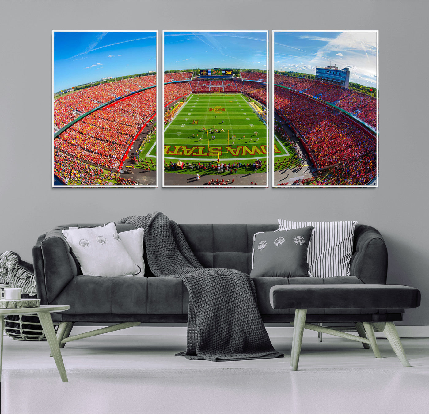 MGV-FC-60X30-3P - Iowa State University Cyclones Football Team Print - Ames Jack Trice Stadium Wall Art Canvas Print