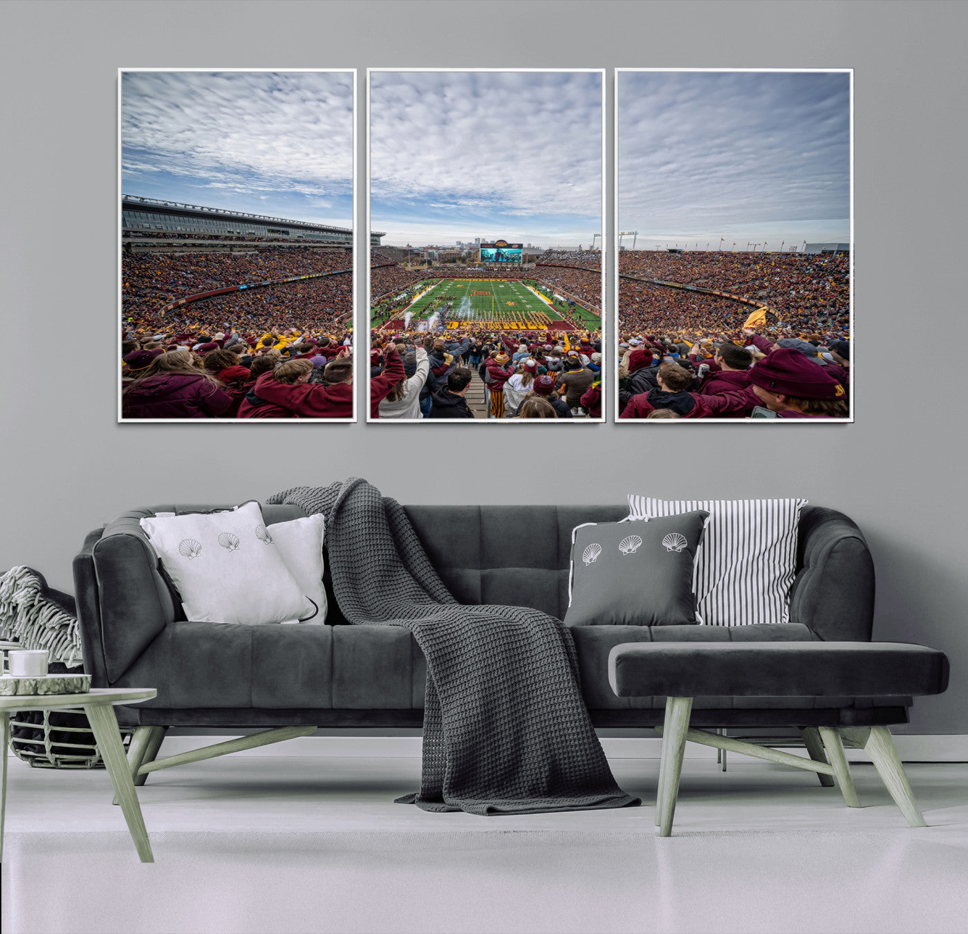 MGV-FC-60X30-3P - University of Minnesota Golden Gophers Football Team Print - Minneapolis Huntington Bank Stadium Art