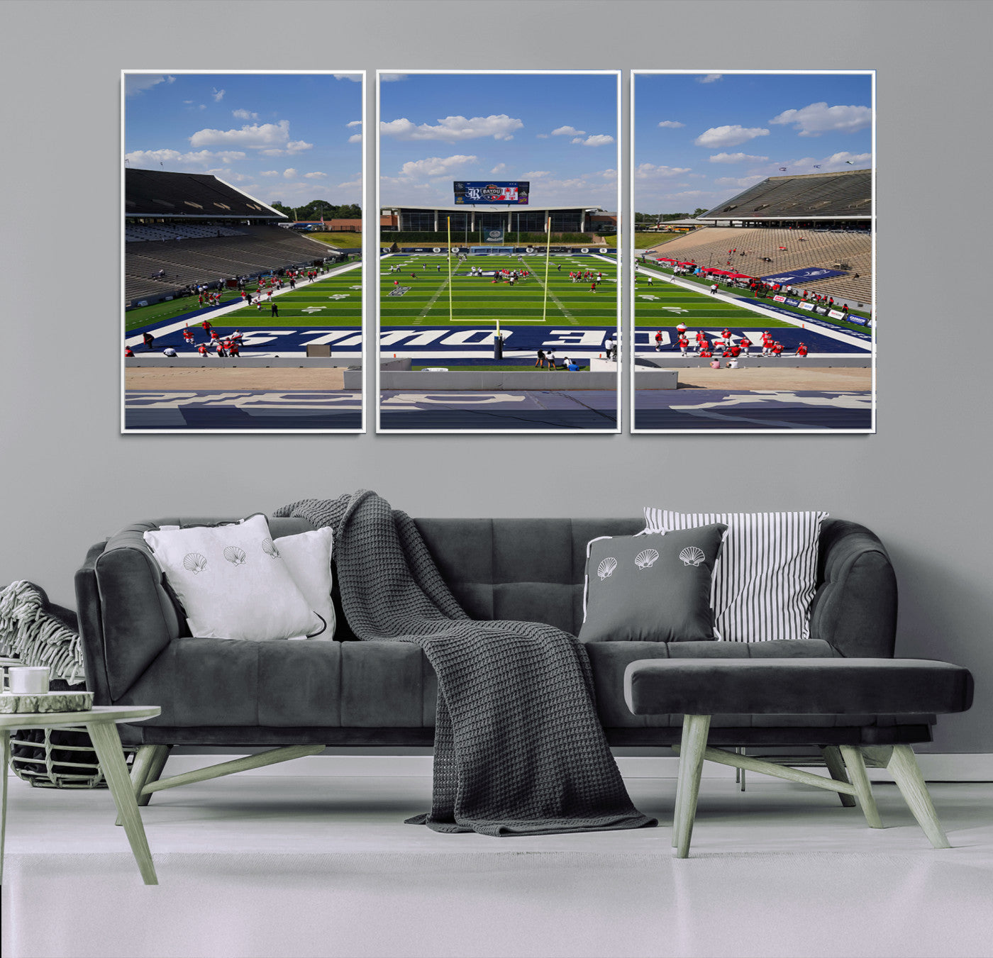 MGV-FC-60X30-3P - Rice University Owls Football Team Print - Houston Rice Stadium Wall Art Canvas Print