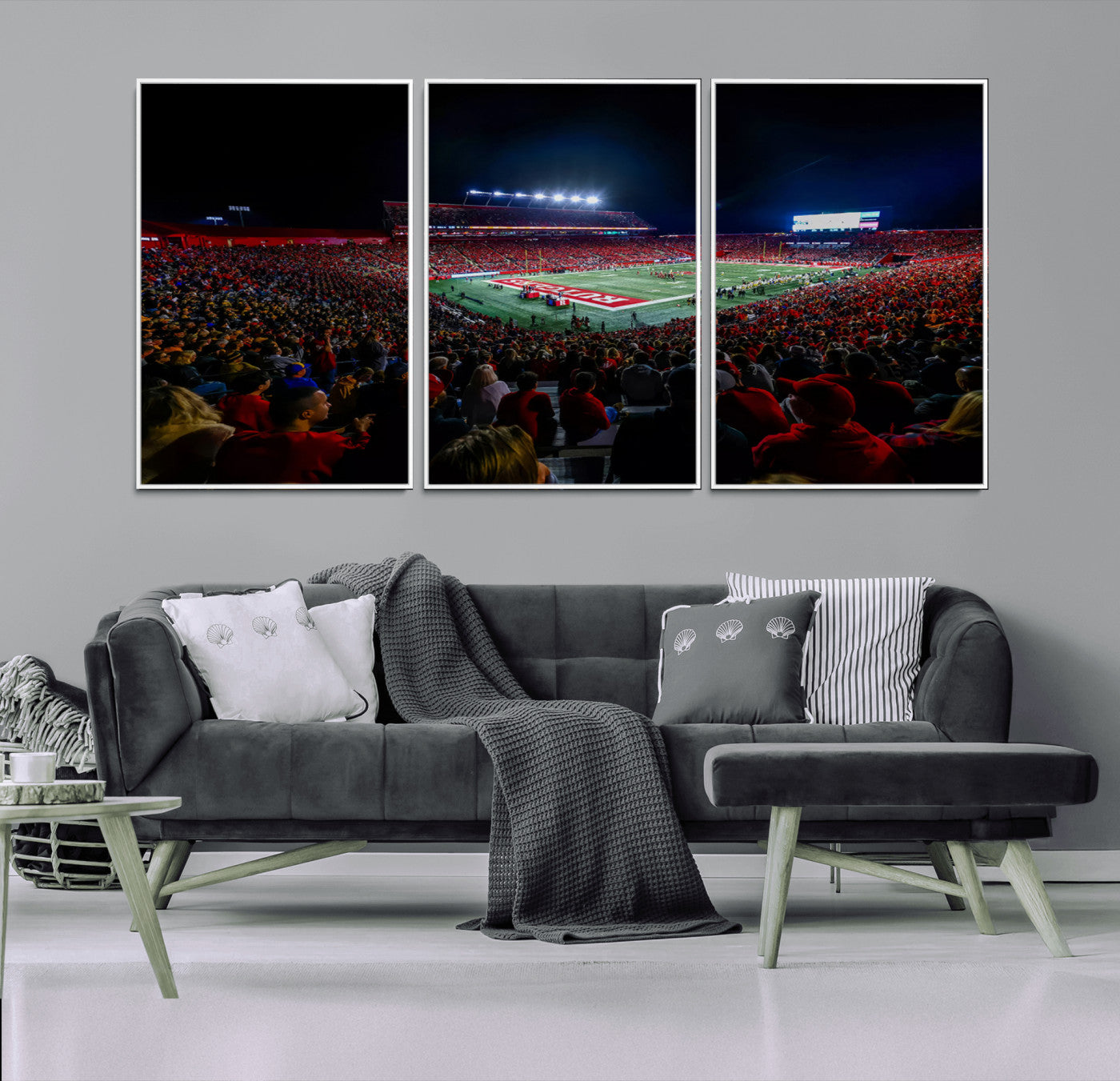 18115-MGV-CV-36X24-Rutgers Scarlet Knights Football Team Print - SHI Stadium, Piscataway Wall Art Canvas Print