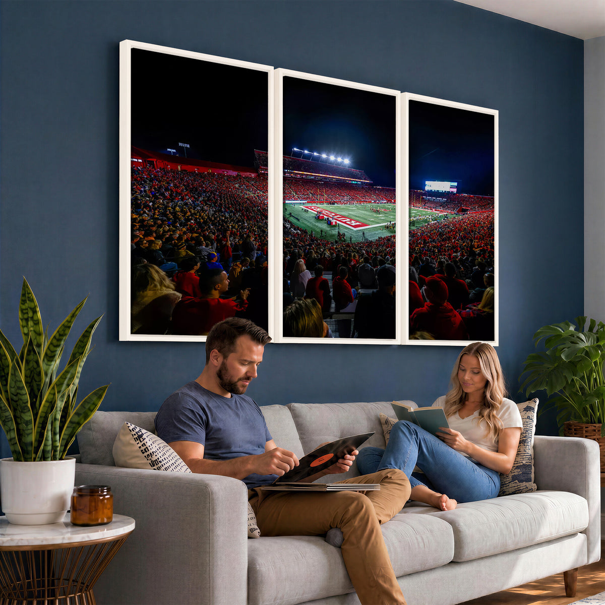 18115-PAN-FL-20X10 - Rutgers Scarlet Knights Football Team Print - SHI Stadium, Piscataway Wall Art Canvas Print