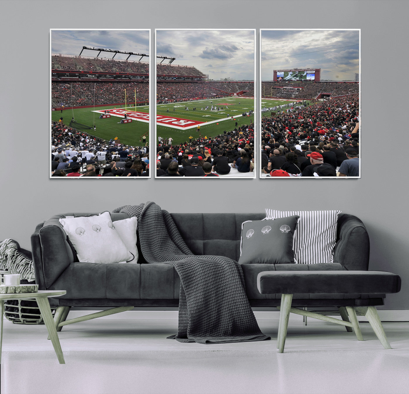 MGV-FC-60X30-3P - Rutgers Scarlet Knights Football Team Print - SHI Stadium, Piscataway Wall Art Canvas Print