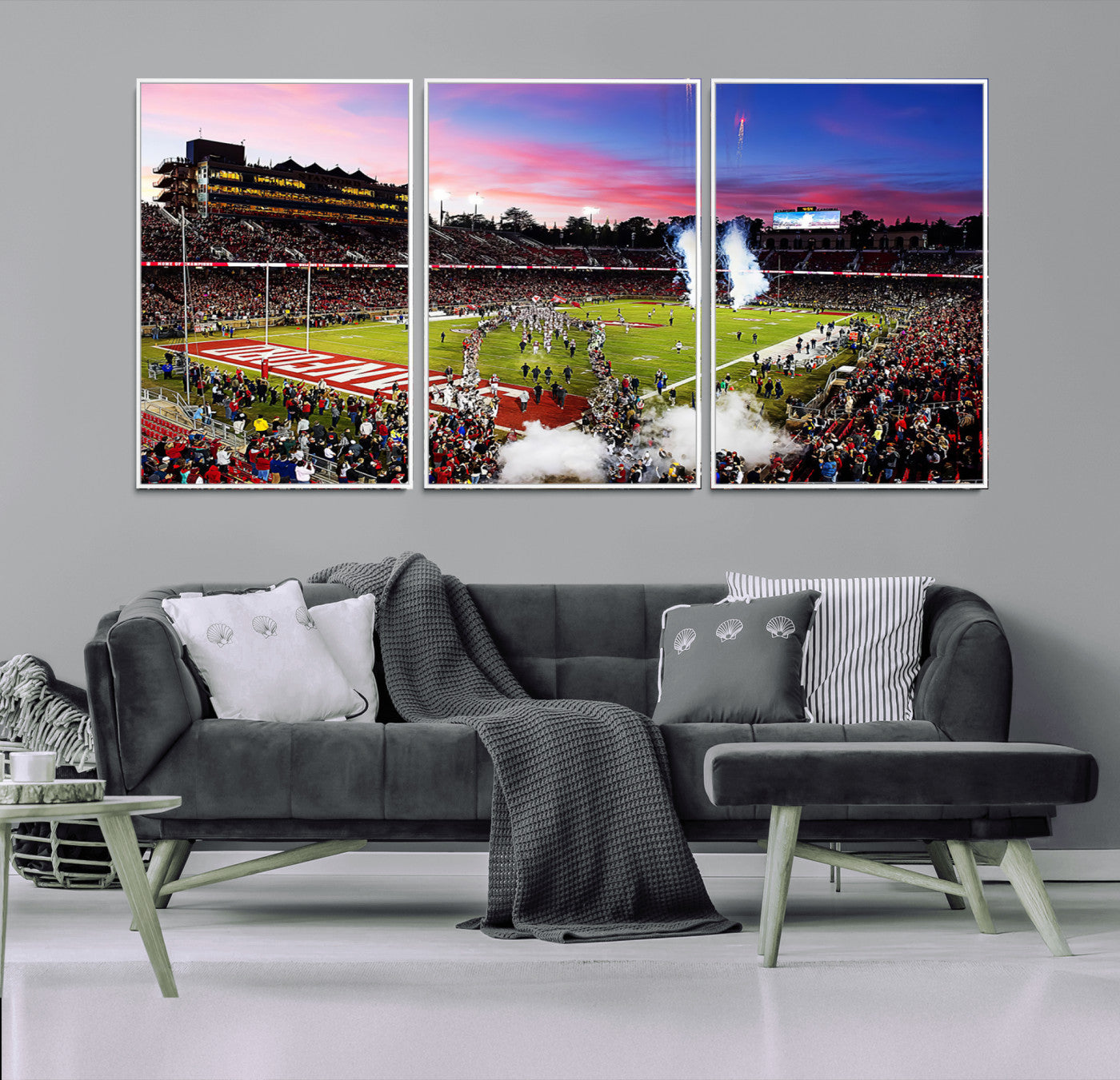 25557-MGV-CV-36X24-Stanford University Cardinal Football Team Print - Stanford Stadium Wall Art Canvas Print
