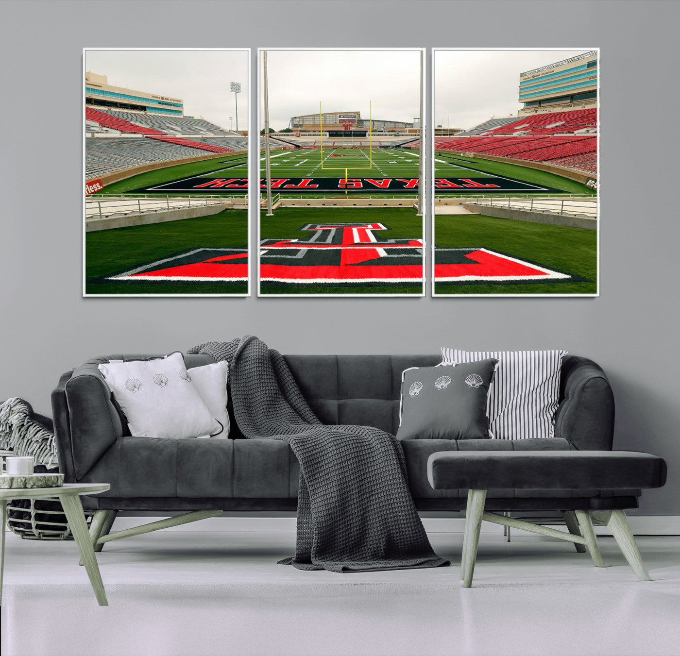 MGV-FC-60X30-3P - Texas Tech Red Raiders Football Team Print - Lubbock Jones AT&T Stadium Wall Art Canvas Print