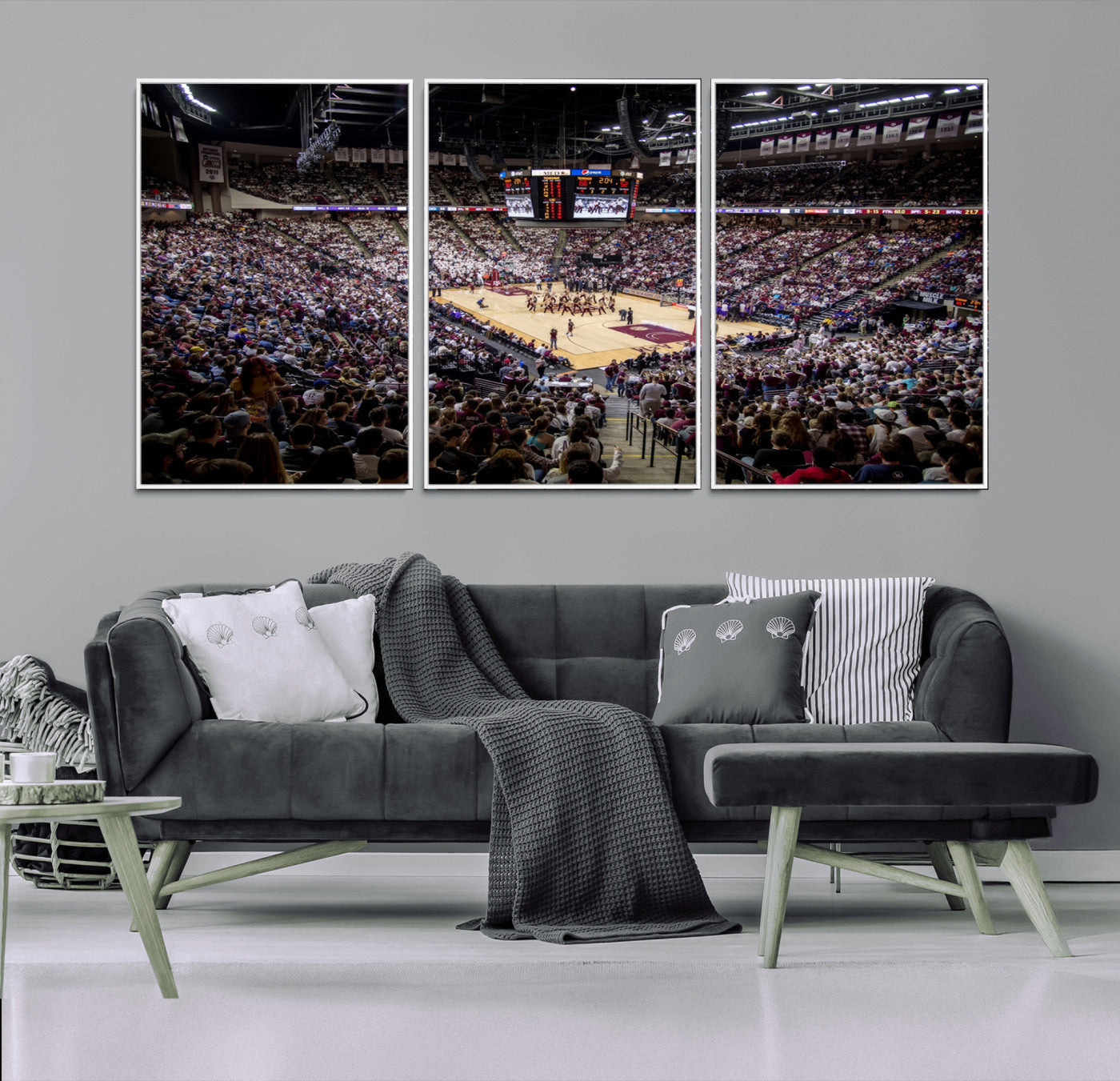 MGV-FC-60X30-3P - University of Nebraska Cornhuskers Basketball Team Print - Lincoln Red Arena Wall Art Canvas Print