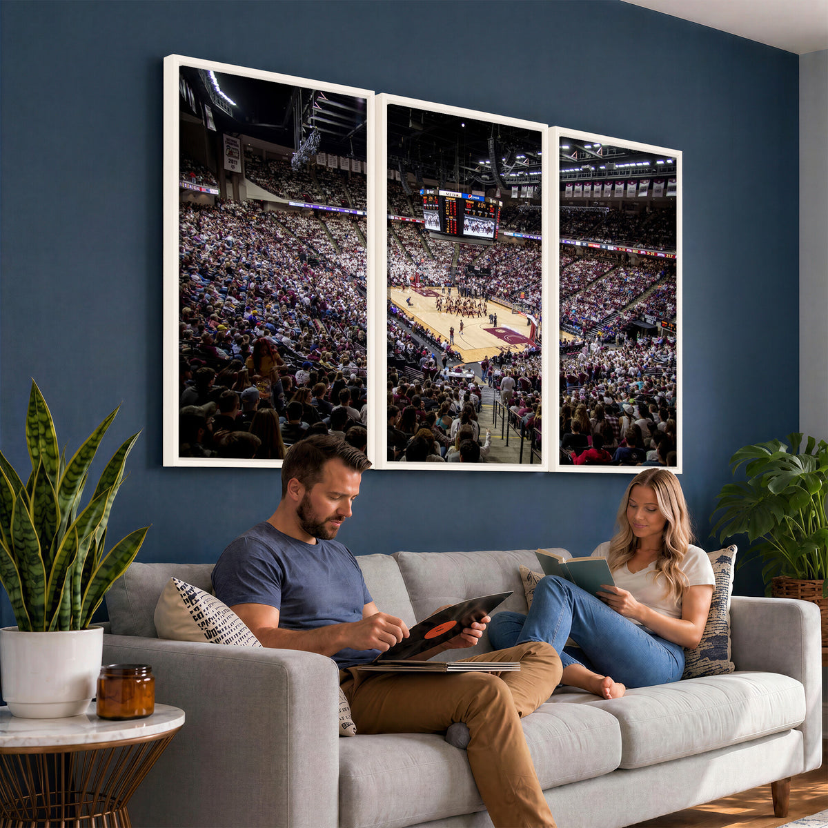 76876-MGV-CV-36X24 - University of Nebraska Cornhuskers Basketball Team Print - Lincoln Red Arena Wall Art Canvas Print