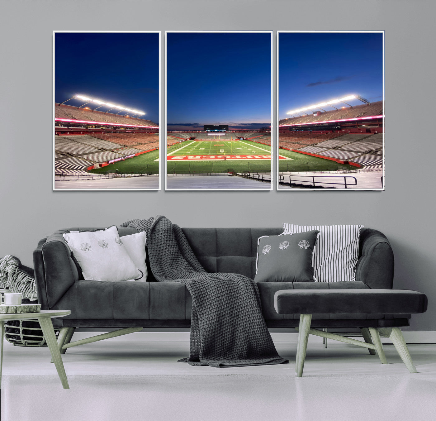MGV-FC-60X30-3P - Rutgers Scarlet Knights Football Team Print - Piscataway SHI Stadium Wall Art Canvas Print
