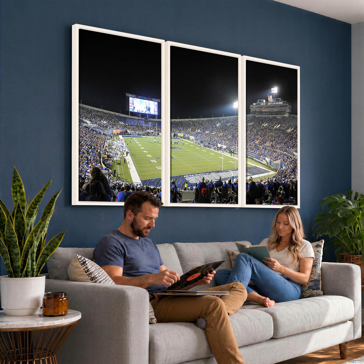 10894-PAN-FL-20X10 - University of Memphis Tigers Football Team Print - Memphis Simmons Bank Liberty Stadium Wall Art