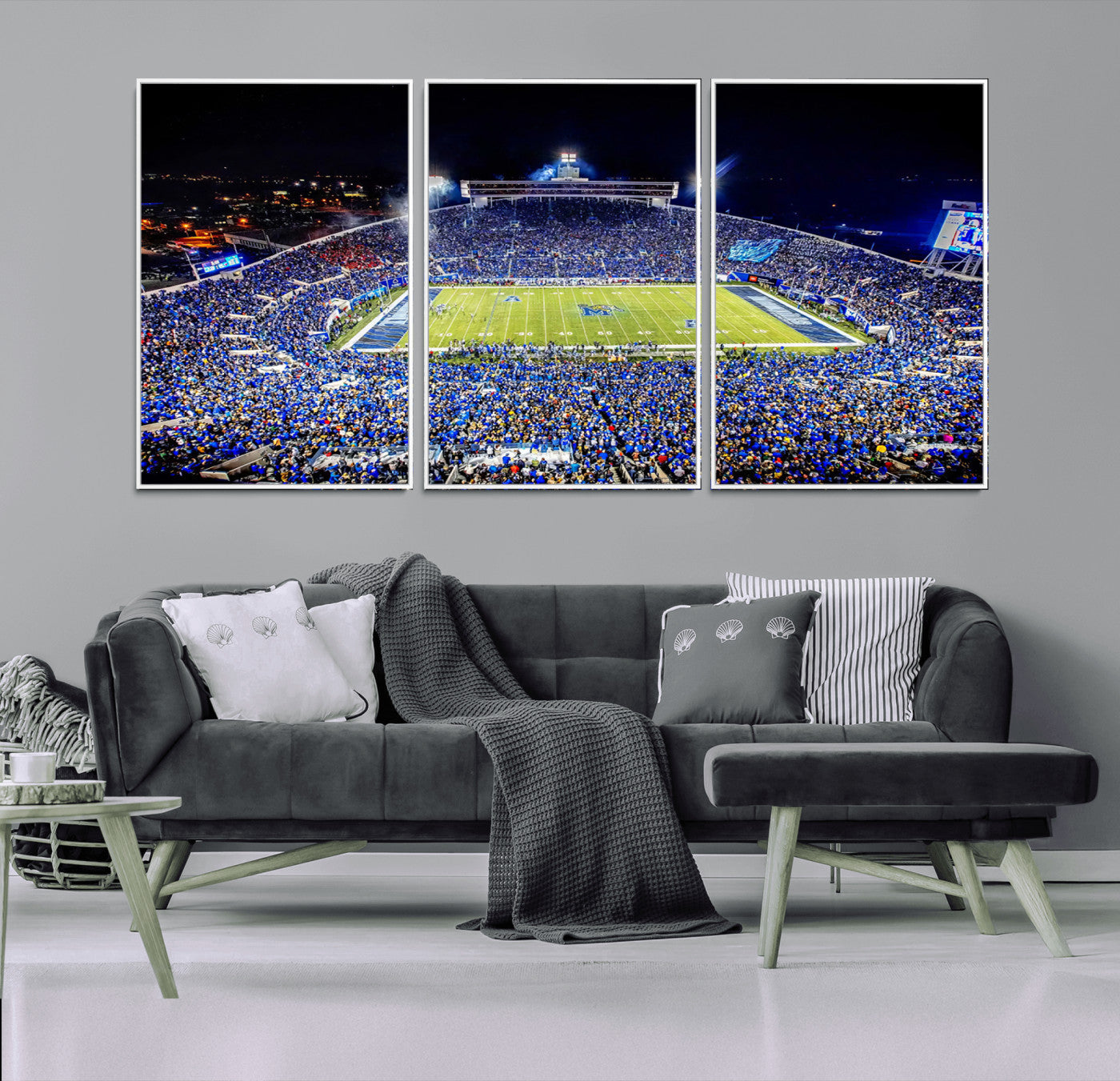 MGV-FC-60X30-3P - University of Memphis Tigers Football Team Print - Memphis Simmons Bank Liberty Stadium Wall Art