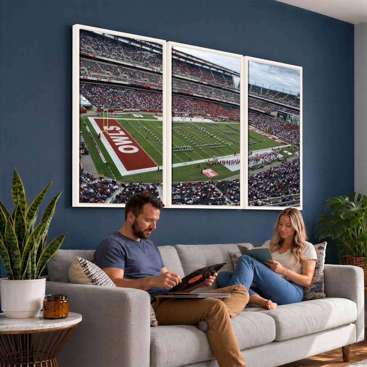 15310-PAN-FL-20X10 - The Temple University Owls Athletics Team Print - Philadelphia Lincoln Financial Field Stadium Wall