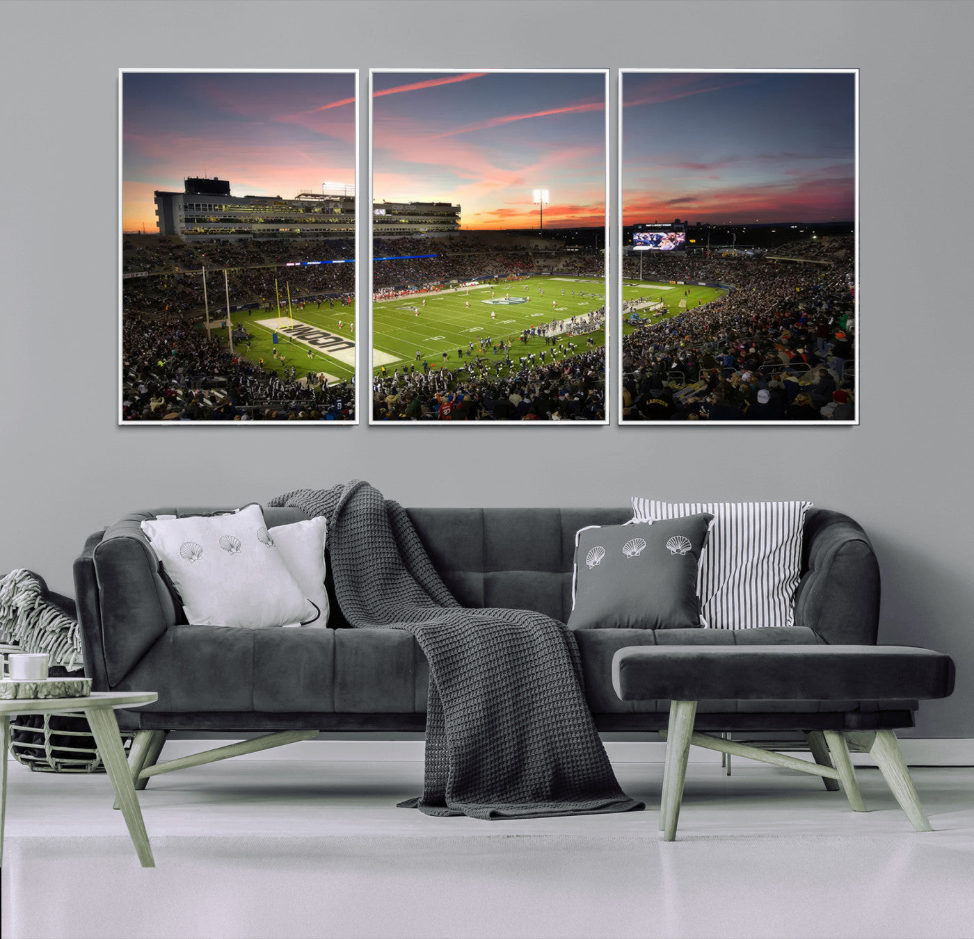 64416-MGV-CV-36X24-The University of Connecticut UCONN Huskies Football Team Print - East Hartford Pratt & Whitney