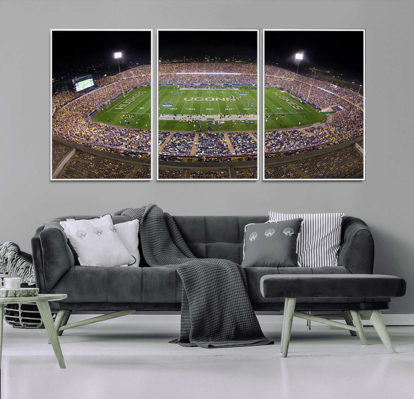 52855-MGV-CV-36X24-The University of Connecticut UCONN Huskies Football Team Print - East Hartford Pratt & Whitney