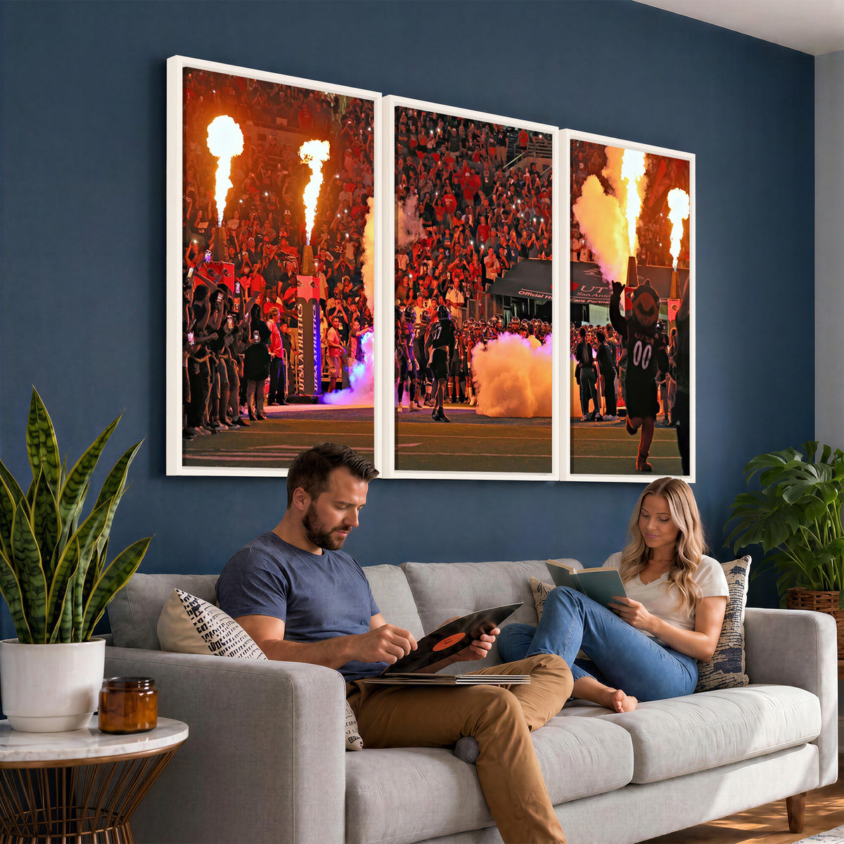 98664-MGV-CV-36X24 - The University of Texas at San Antonio Roadrunners Football Team Print, Extra Large Game Room Wall Decor