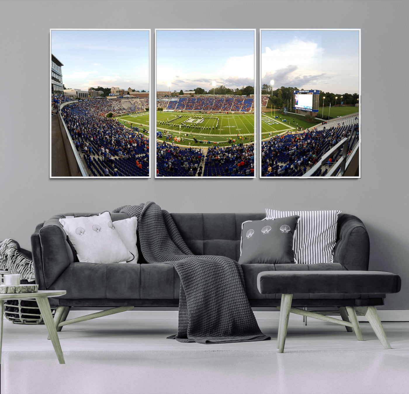 MGV-FC-60X30-3P - The Duke University Blue Devils Football Team Print - Durham Wallace Wade Stadium Wall Art Canvas