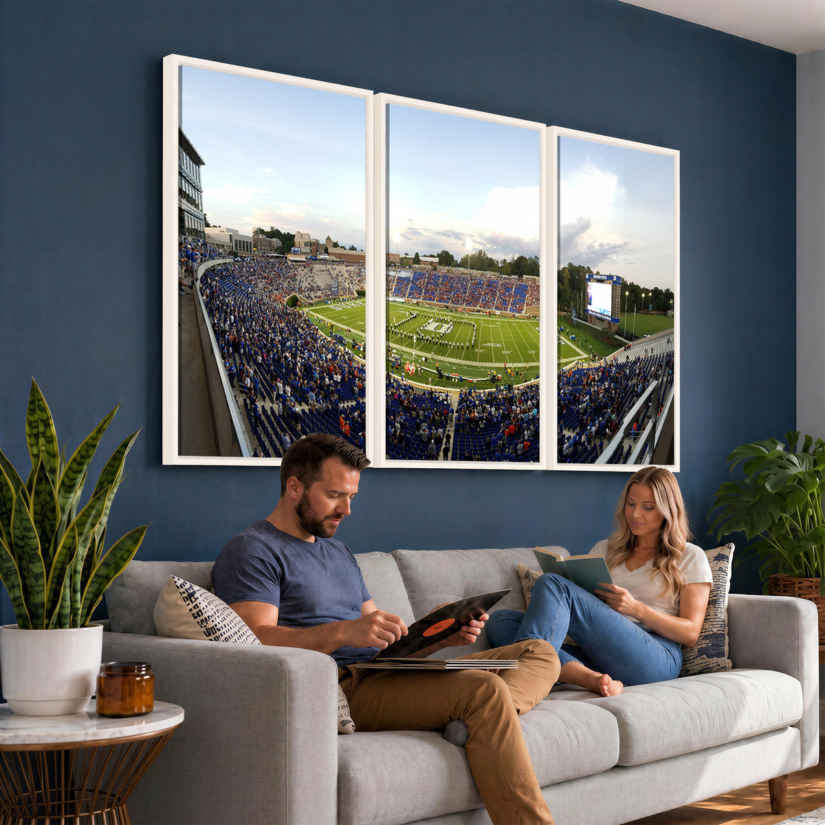 44850-MGV-CV-36X24 - The Duke University Blue Devils Football Team Print, Durham