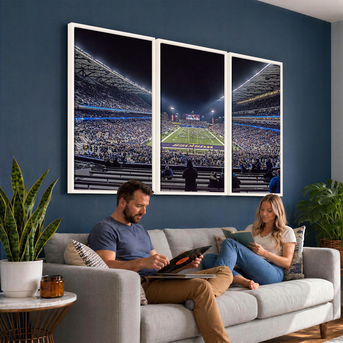 85780-MGV-CV-36X24 - The University of Washington Huskies Football Team Print, Extra Large Game Room Wall Decor