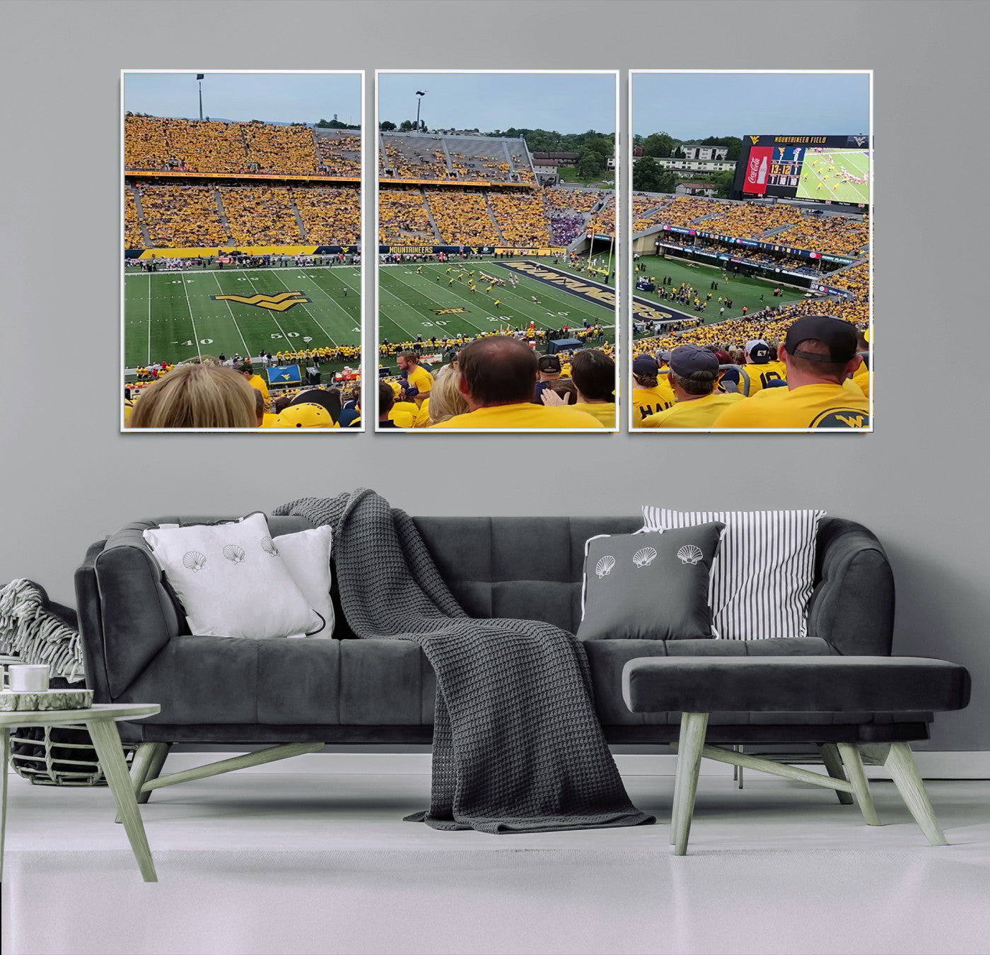 MGV-FC-60X30-3P - Puskar Stadium Canvas Print Wall Art - Morgantown Print - West Virginia University Mountaineers