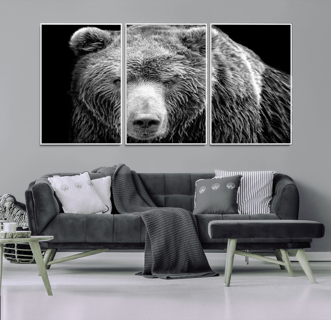 MGV-FC-60X30-3P - 399 Grizzly Bear Canvas Print | Ready to Hang Wall Art | Rustic Farmhouse & Cabin Decor | Wildlife