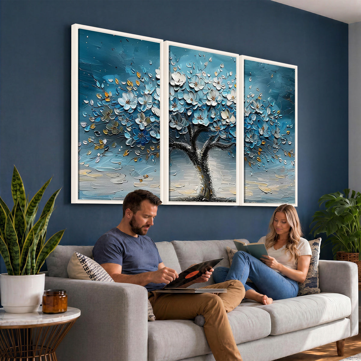 24109-_Poster-30x20 - Abstract Blooming Tree Wall Art Canvas Print, Floral Modern Home Decor