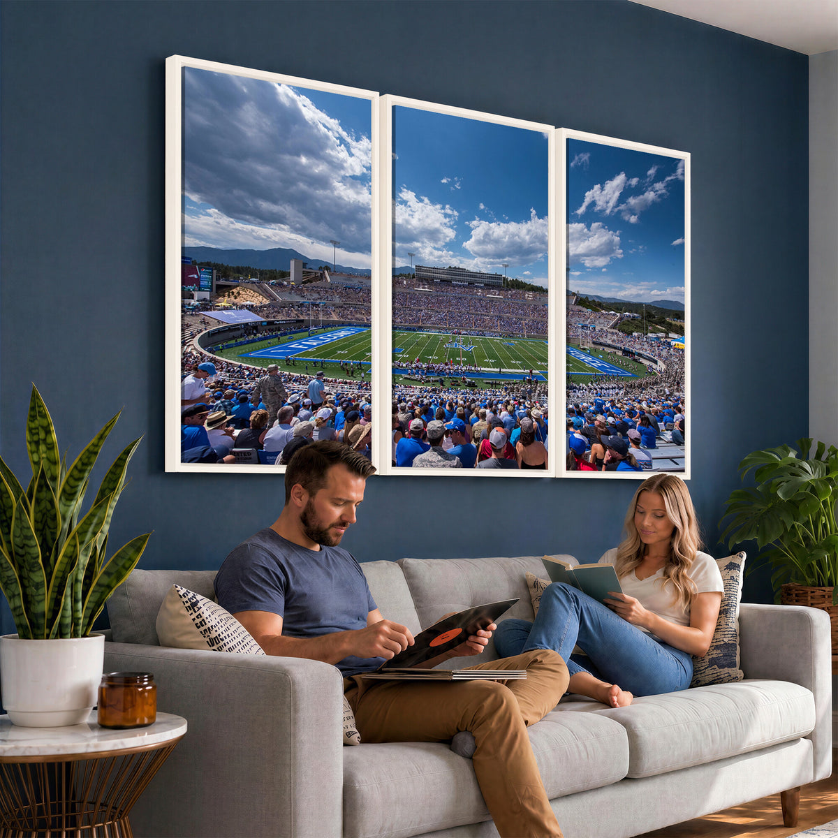 59281-MGV-CV-36X24 - Air Force Falcons Football Team Print, Colorado Springs