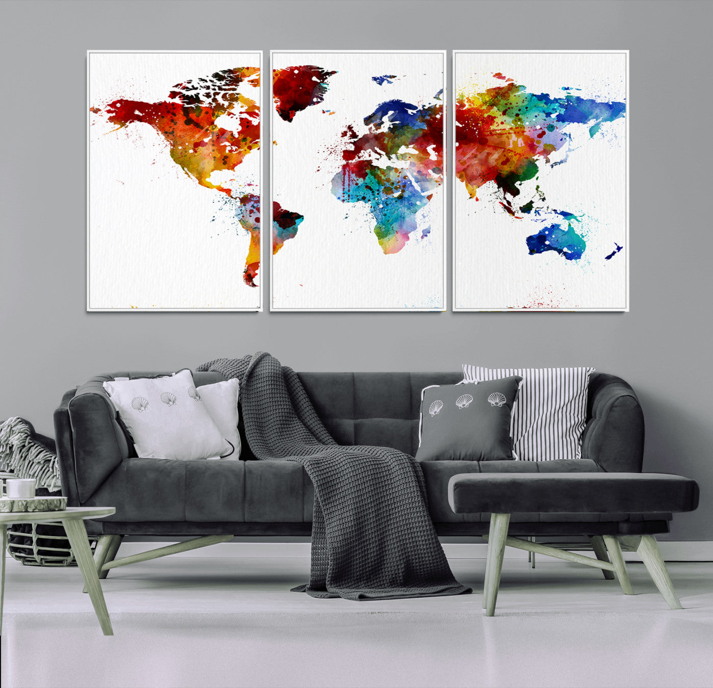94085-MGV-CV-36X24-Push Pin World Map Canvas Print – Travel Tracker Wall Art for Couples, Perfect Anniversary Gift for Home or Office Decor