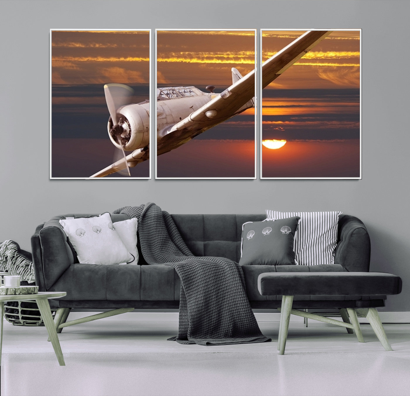 55483-MGV-CV-36X24-Old War Plane Wall Art Canvas Print