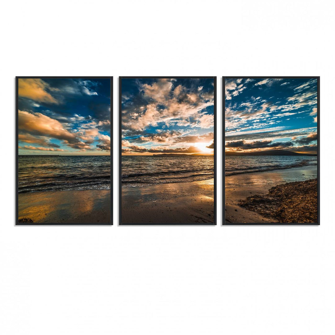 Beach Wall Art - Ocean Sunset Canvas.