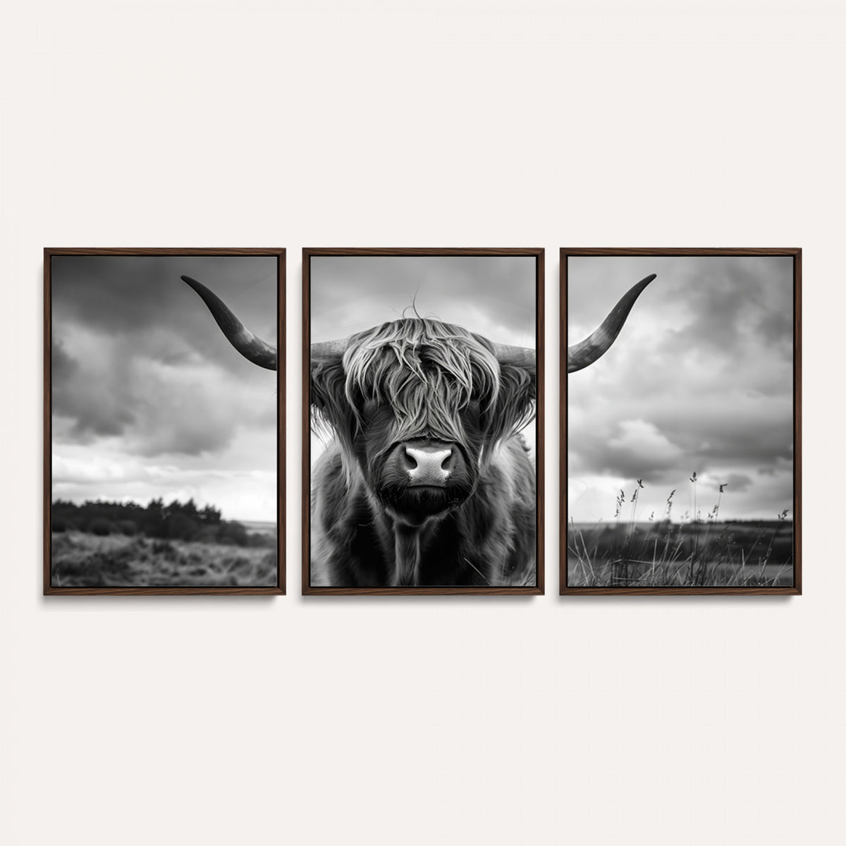 17924-_Poster-30x20 - Scottish Cow Wall Art Canvas Print, Longhorn Wall Art