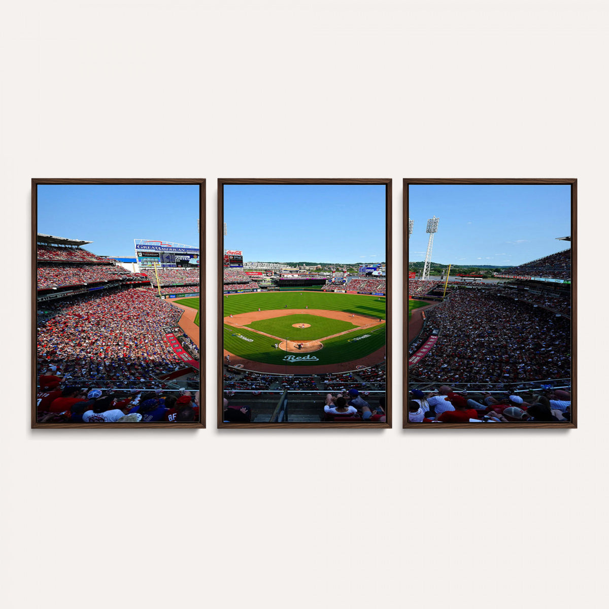 90998-MGV-CV-36X24 - Cincinnati Reds Baseball Canvas Print | Great American Ball Park Stadium Wall Art