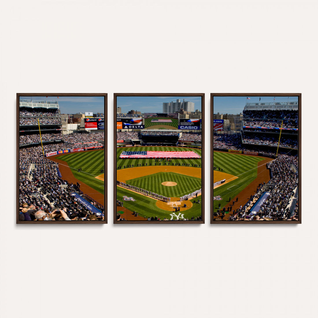 Yankee Stadium New York Wall Art Print | 3-Panel Canvas Print of Yankees Baseball Stadium